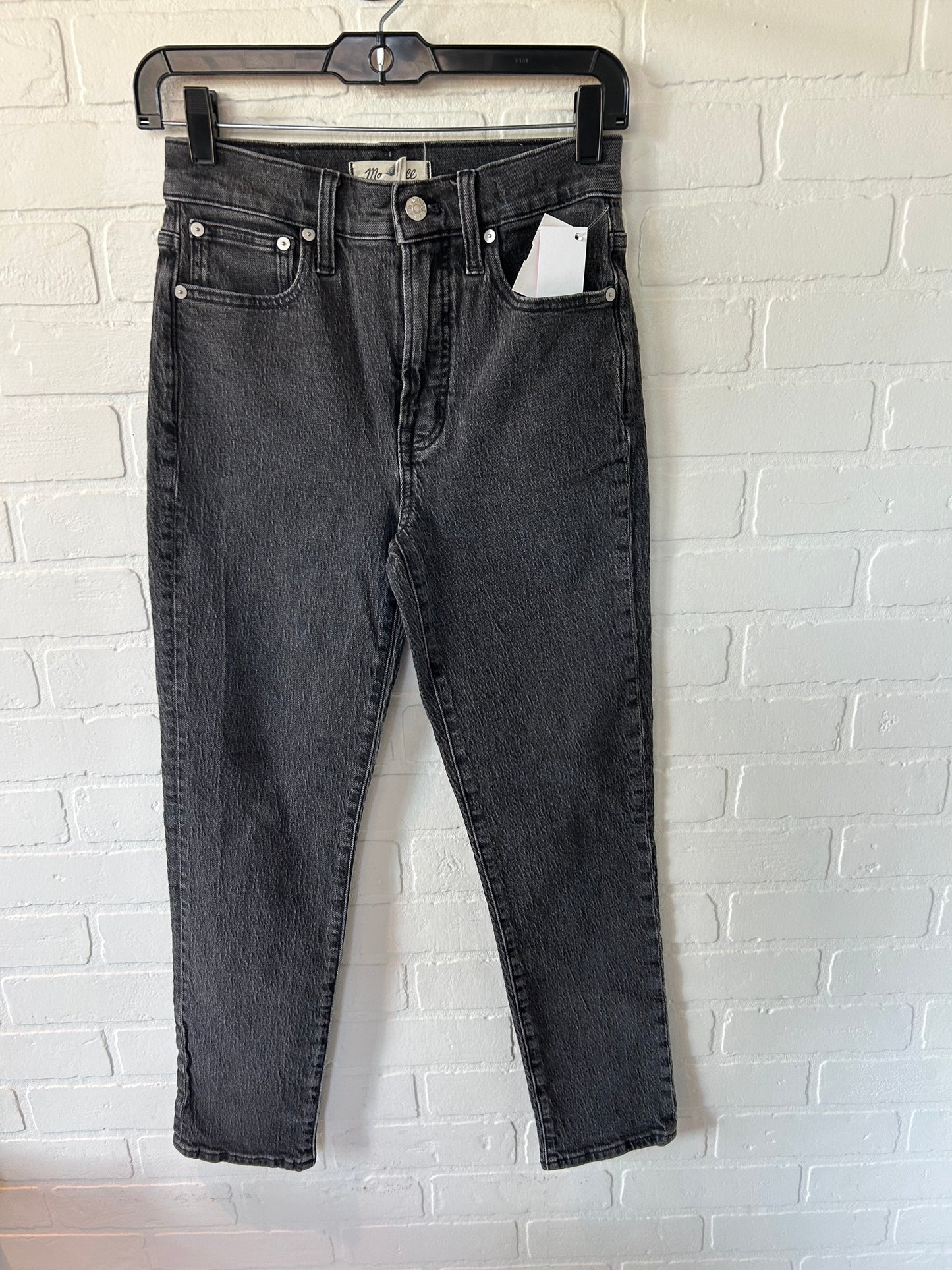 Jeans Straight By Madewell In Black Denim, Size: 0