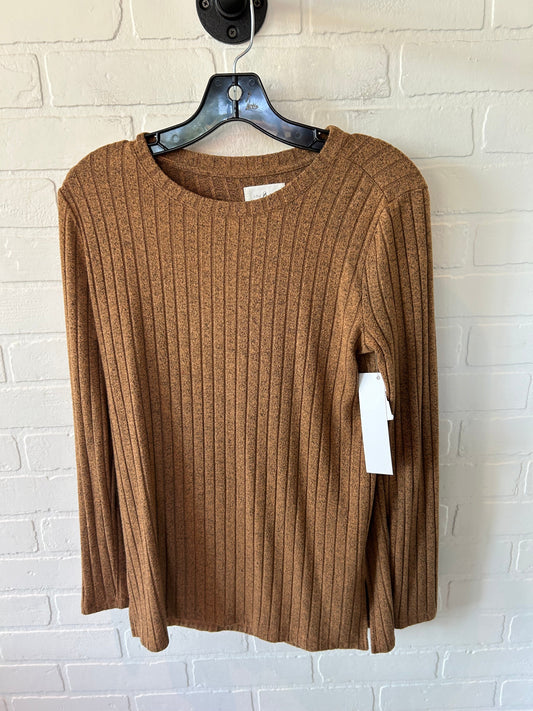 Top Long Sleeve By Lou And Grey In Brown, Size: S