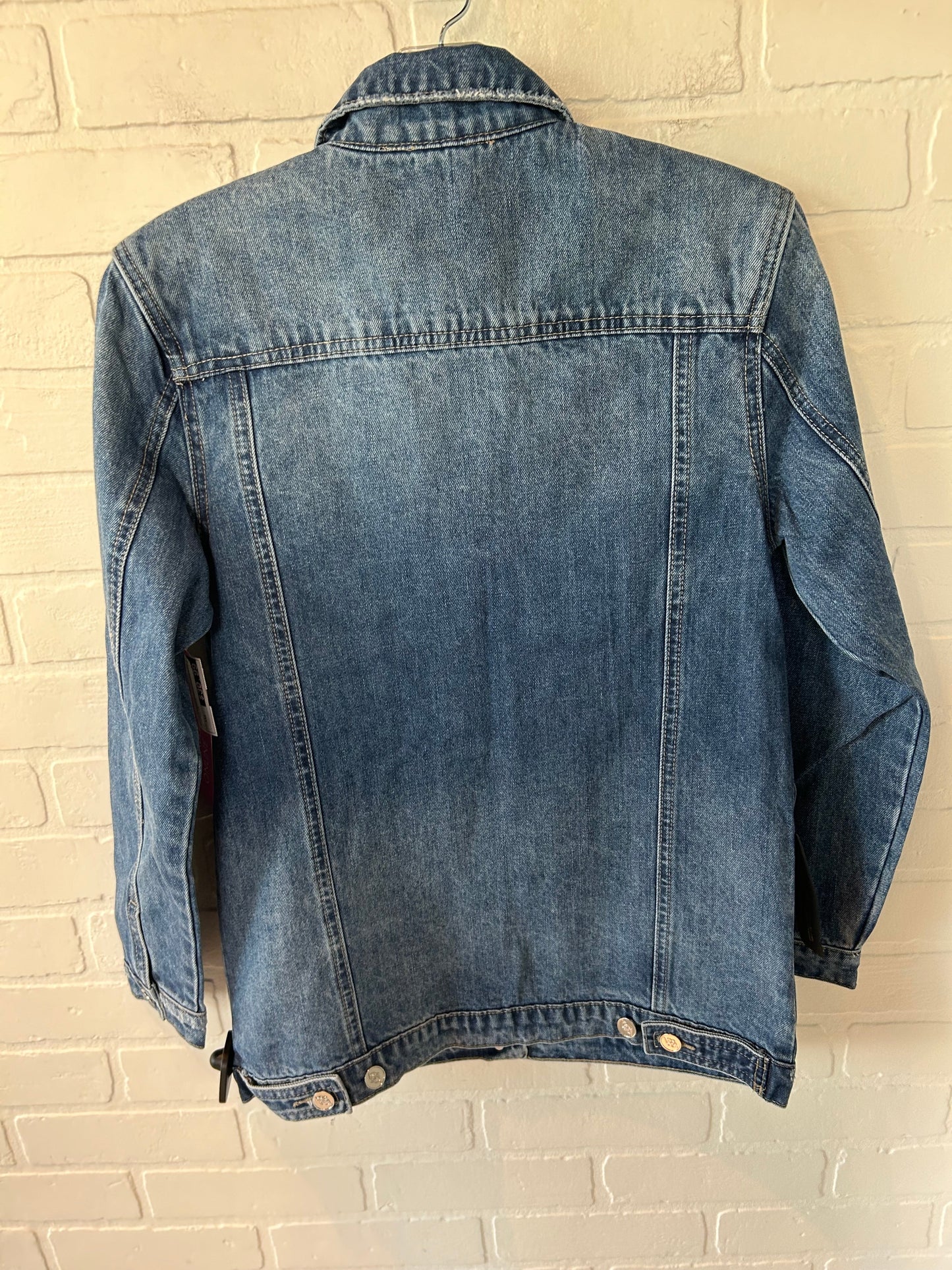 Jacket Denim By Bebe In Blue Denim, Size: Xxs