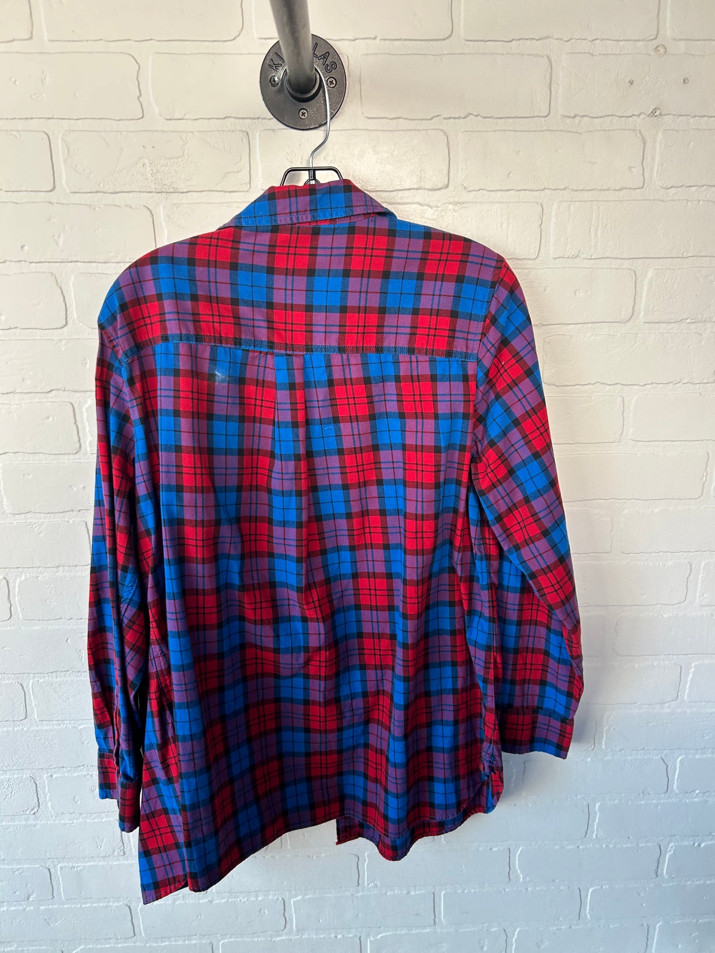 Top Long Sleeve By Talbots In Blue & Red, Size: Xl