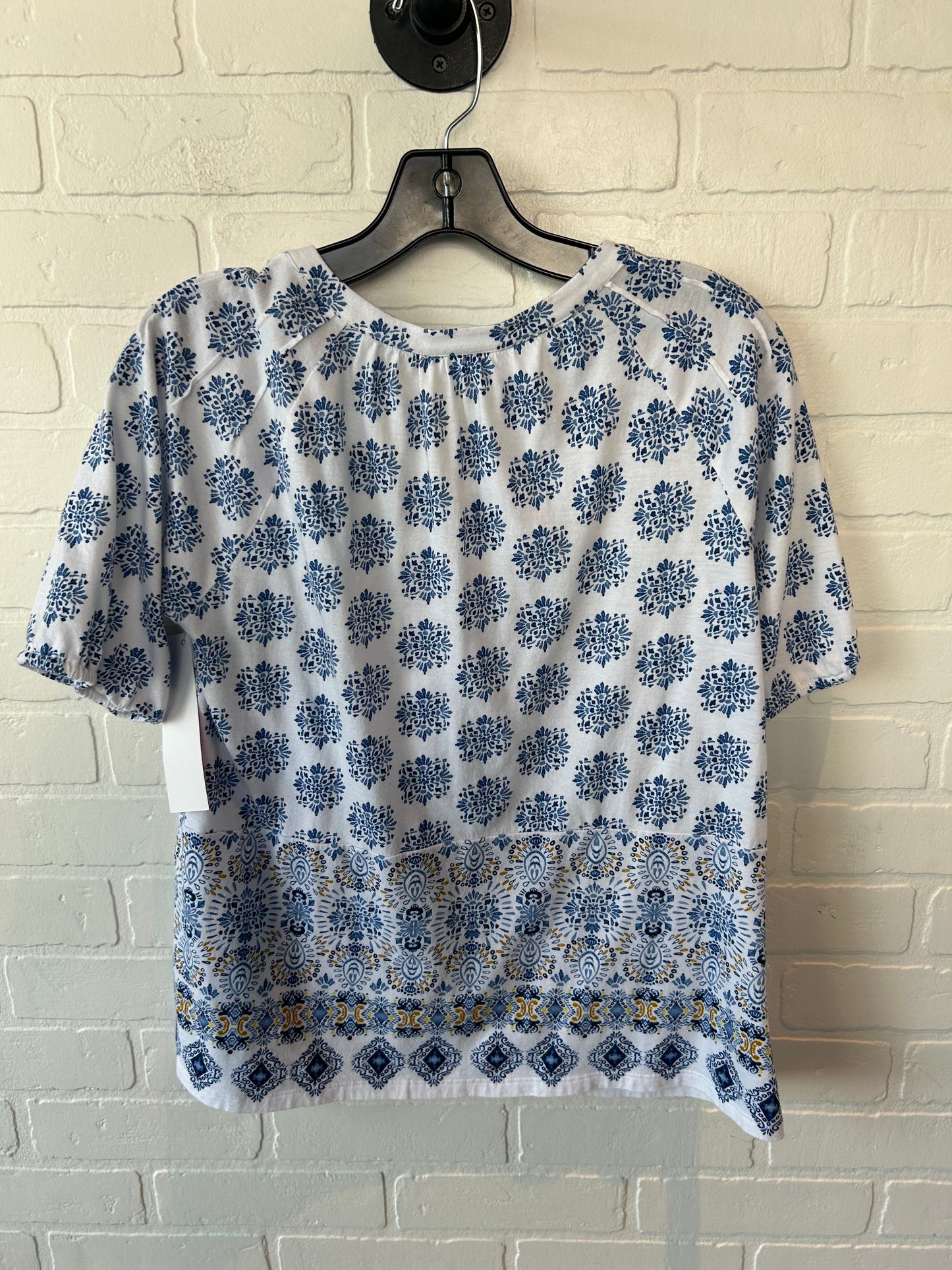 Top Short Sleeve By J. Jill In Blue & White, Size: Xs