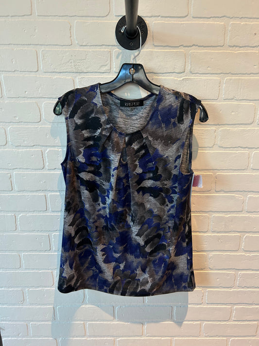 Top Sleeveless By Kasper In Black & Blue, Size: M