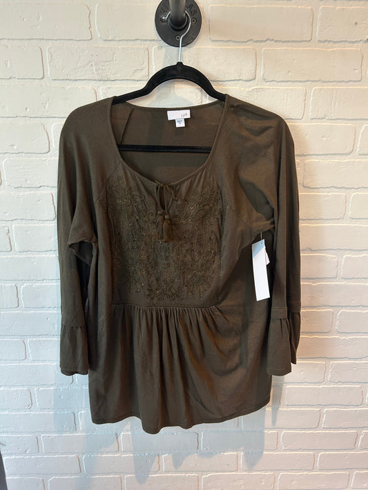 Top Long Sleeve By J. Jill In Green, Size: M