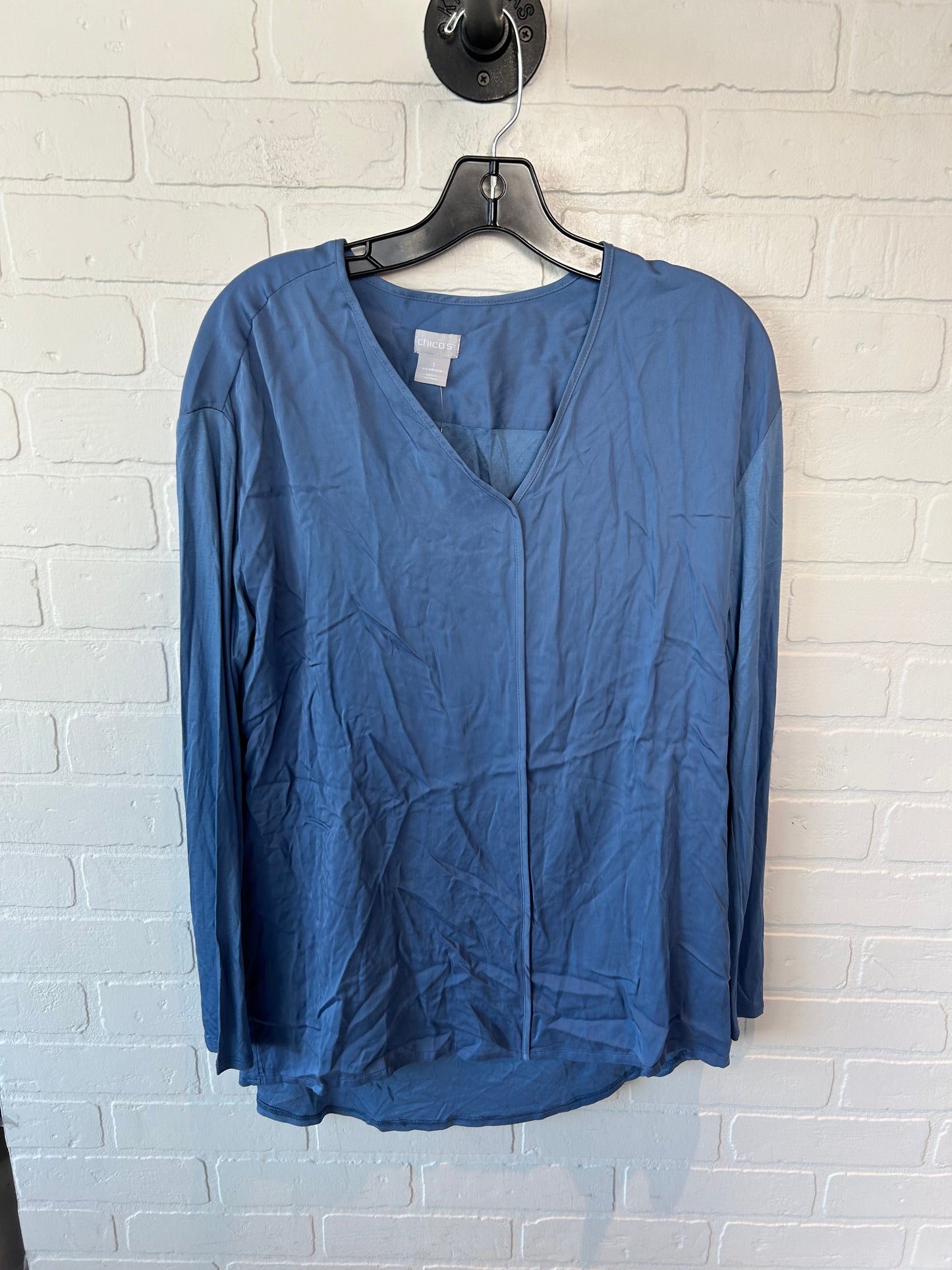 Top Long Sleeve By Chicos In Blue, Size: M