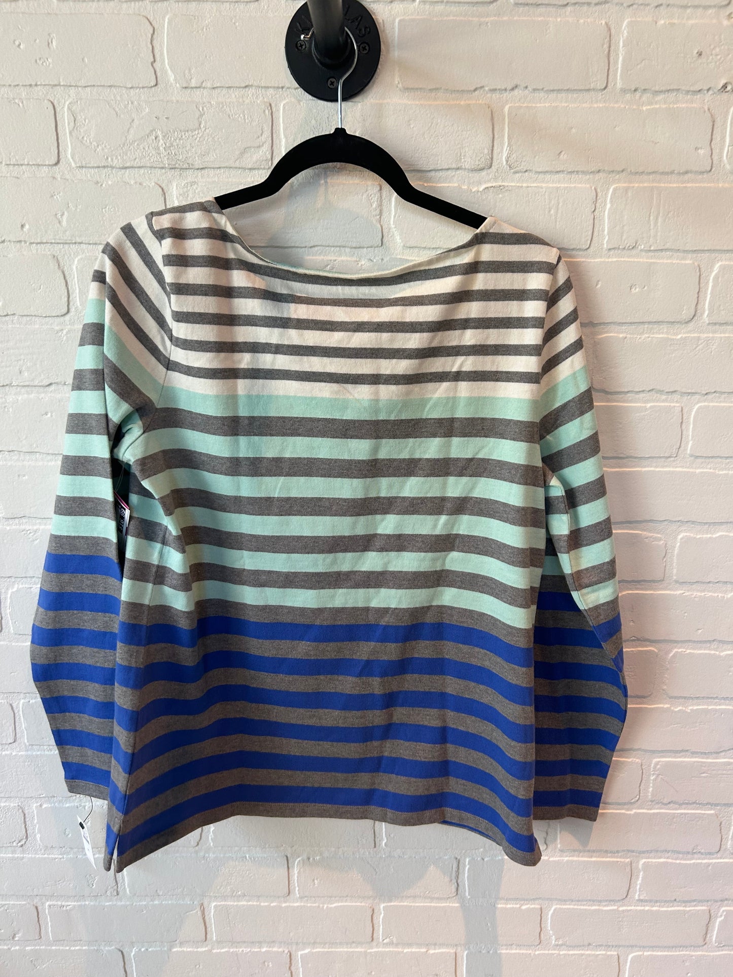 Top Long Sleeve By Talbots In Blue & Grey, Size: M