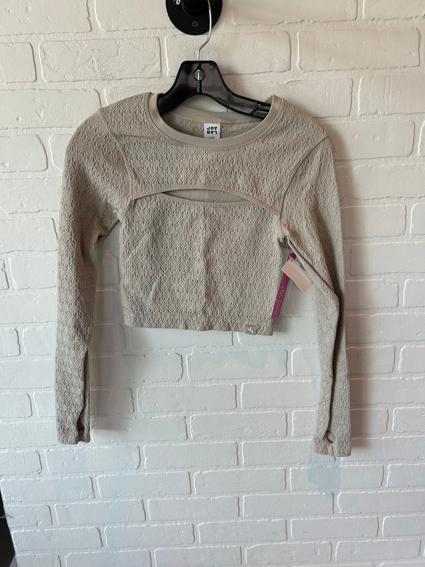 Athletic Top Long Sleeve Crewneck By Joy Lab In Tan, Size: S