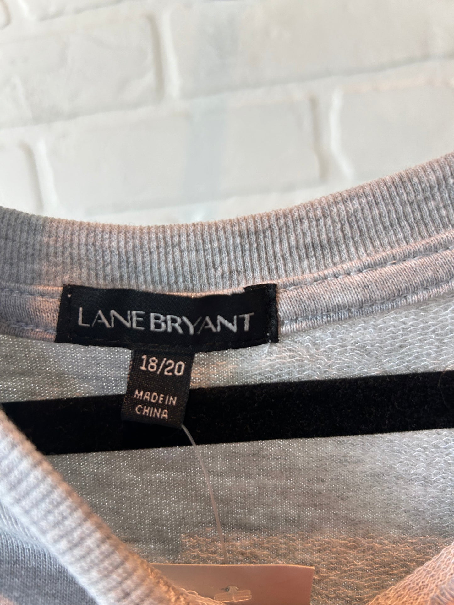 Sweatshirt Crewneck By Lane Bryant In Grey, Size: 1x