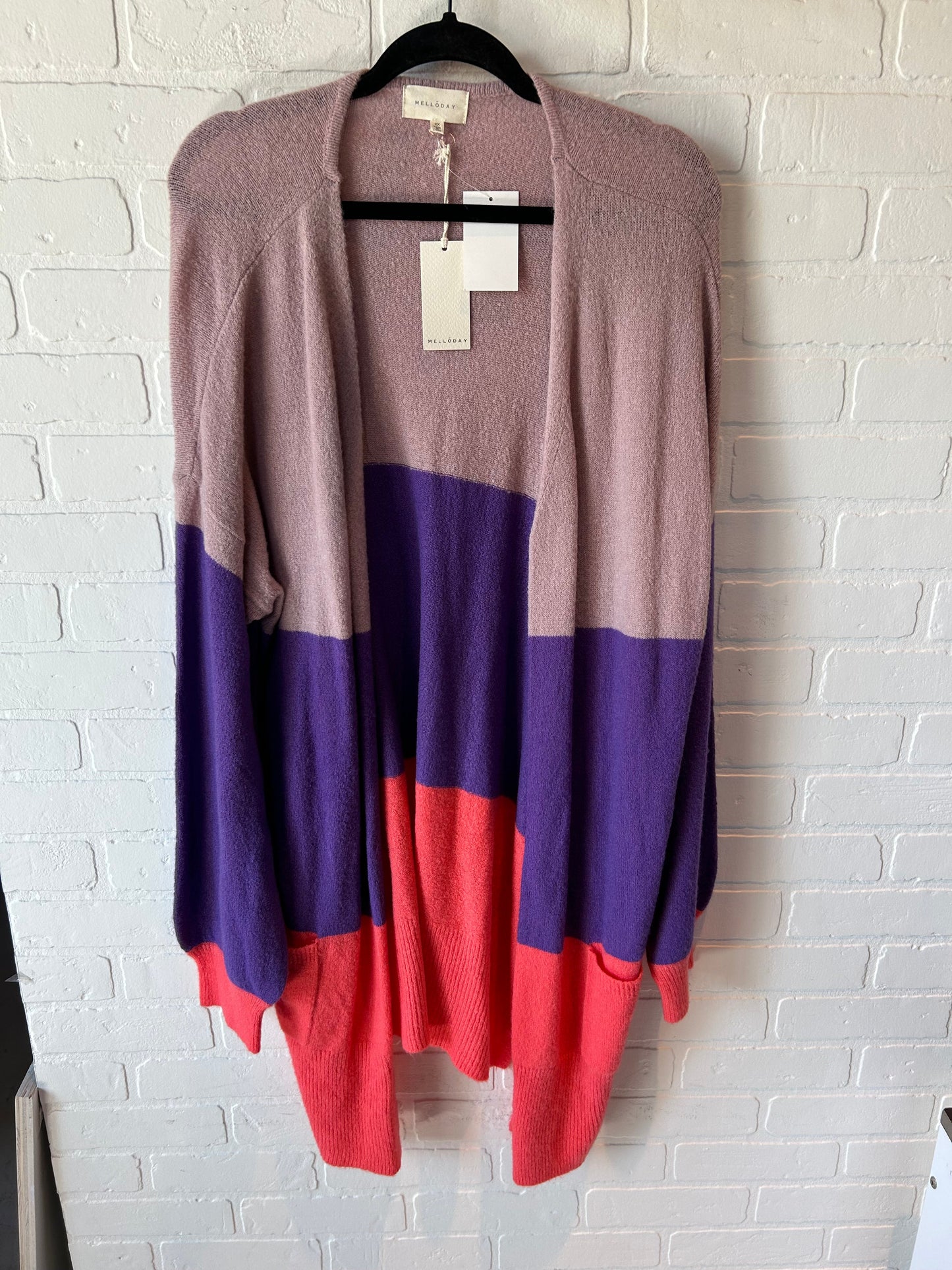 Sweater By Melloday In Pink & Purple, Size: 2x