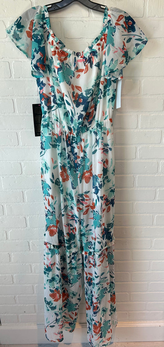 Jumpsuit By Bebe In Blue & White, Size: L