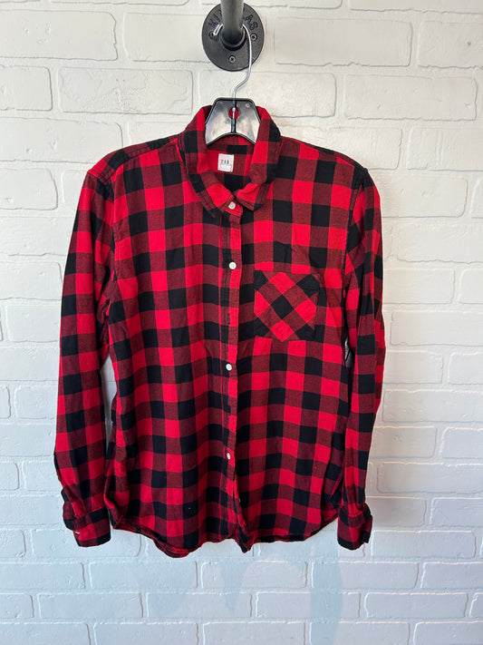 Top Long Sleeve By Gap In Black & Red, Size: M