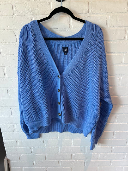 Sweater Cardigan By Gap In Blue, Size: Xl