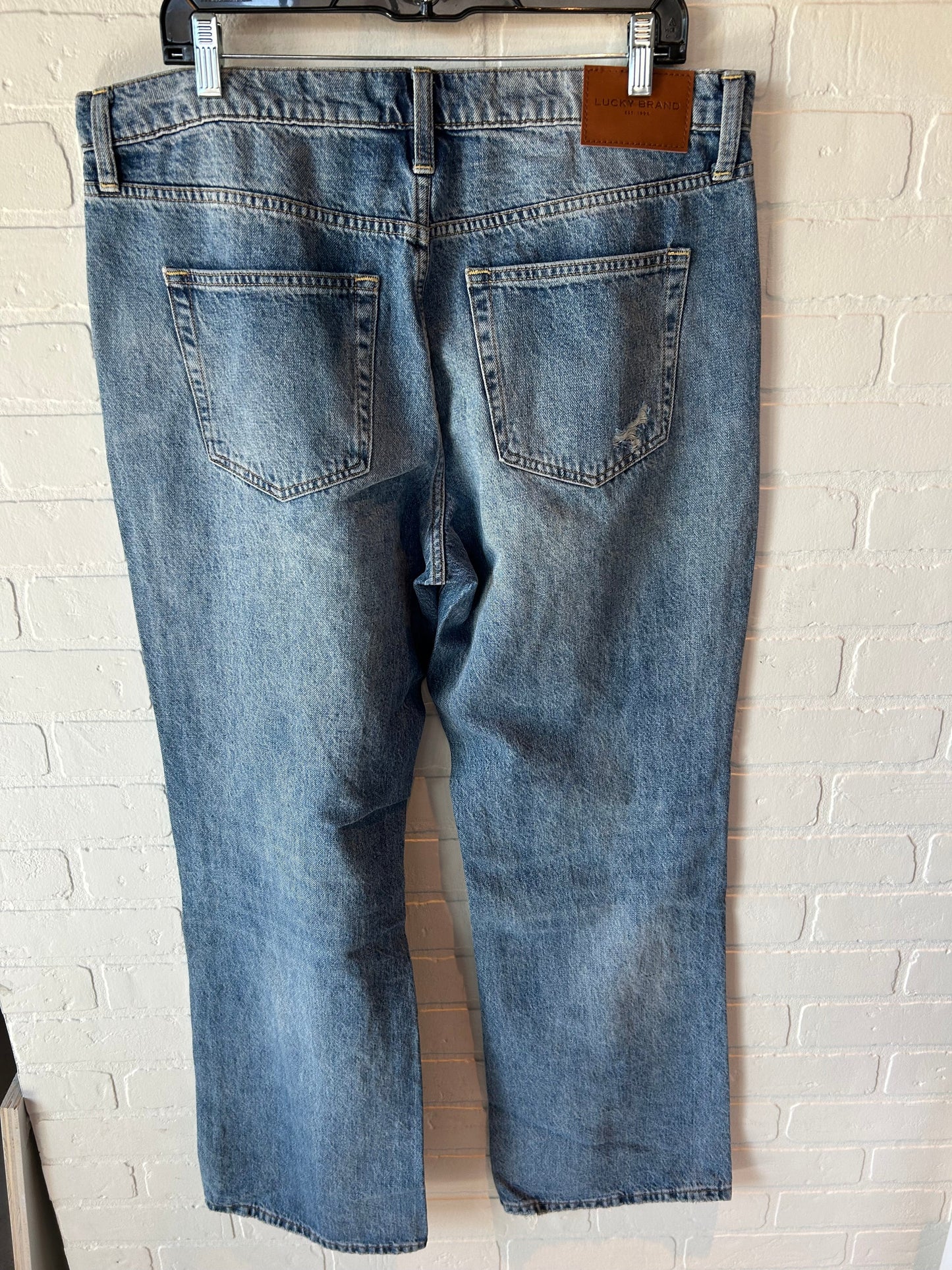 Jeans Straight By Lucky Brand In Blue Denim, Size: 14