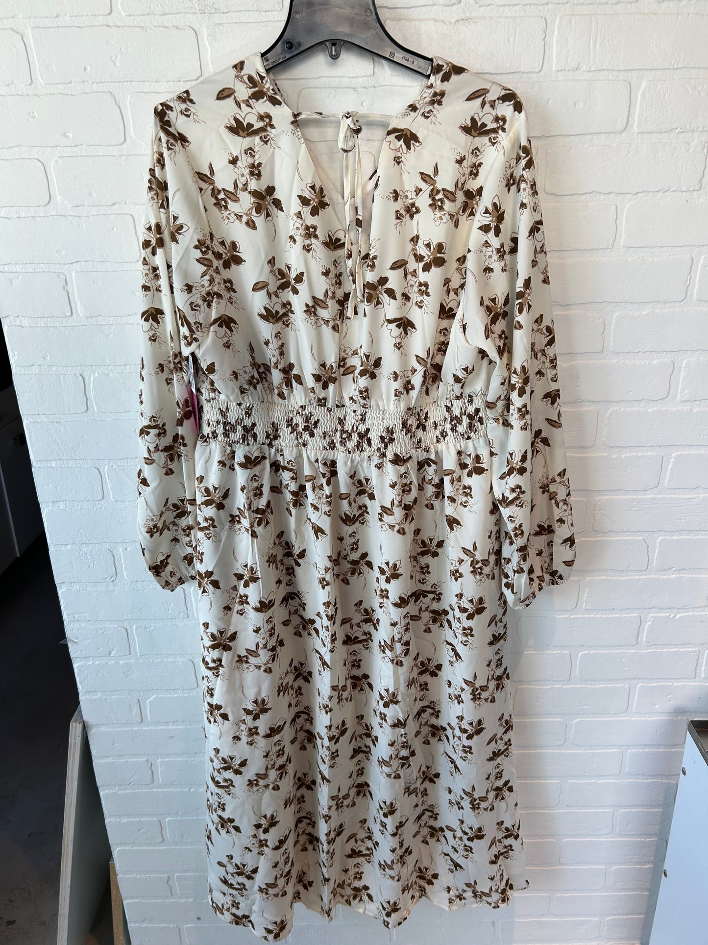 Dress Casual Midi By Grace Karin In Brown & Cream, Size: Xl