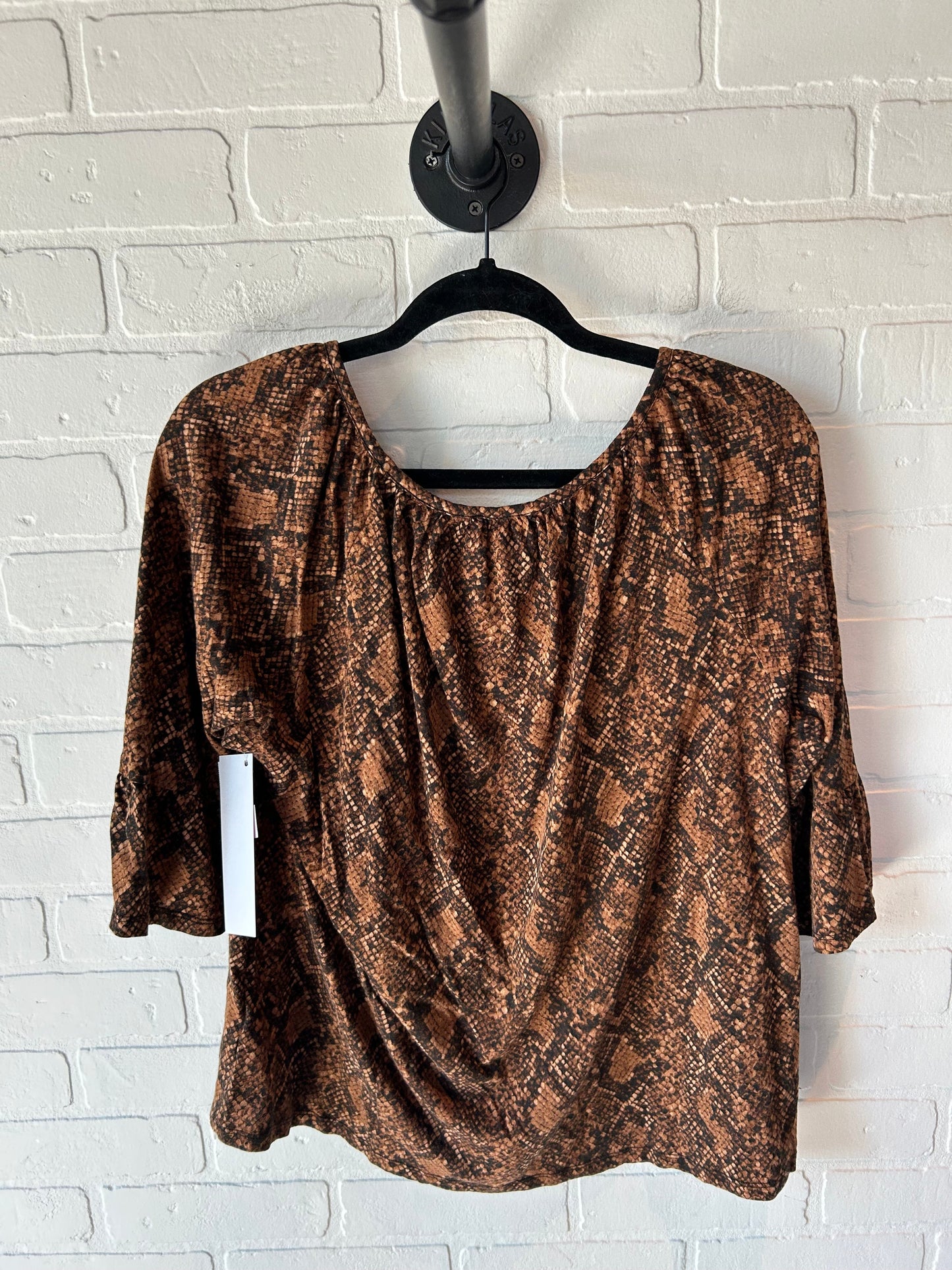 Top Long Sleeve By Michael By Michael Kors In Brown, Size: Xl