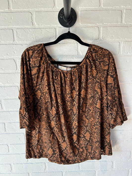 Top Long Sleeve By Michael By Michael Kors In Brown, Size: Xl