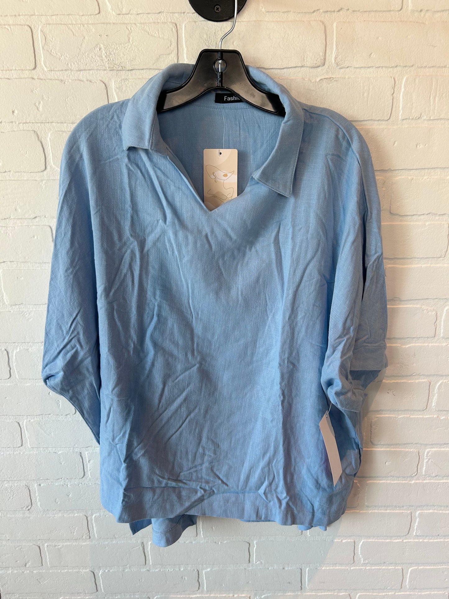 Top Short Sleeve By Cme In Blue, Size: Xl