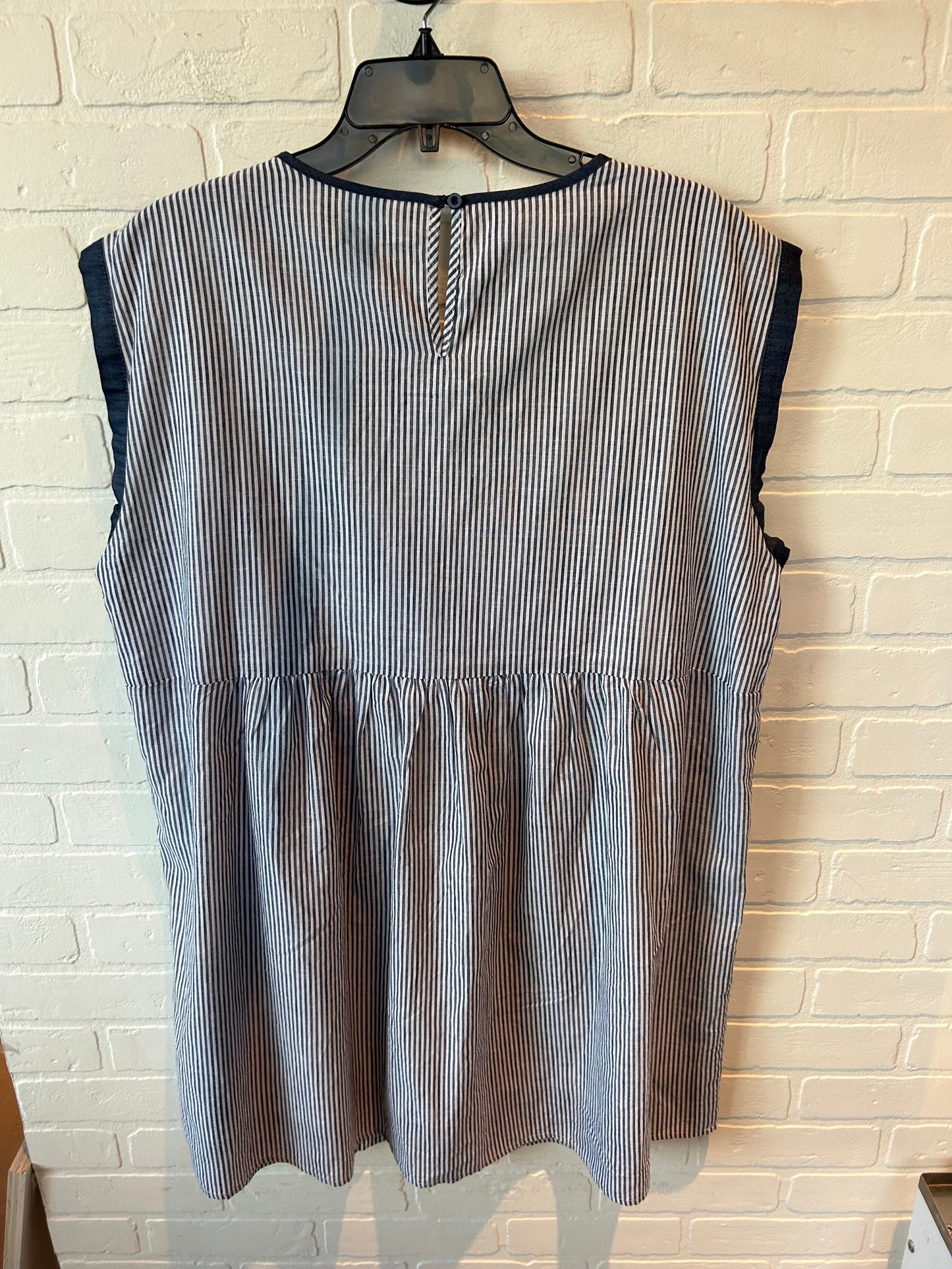 Dress Casual Short By Savanna Jane In Blue & White, Size: 2x