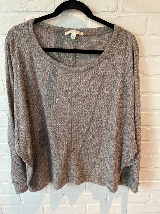 Top Long Sleeve By Cyrus Knits In Brown, Size: L