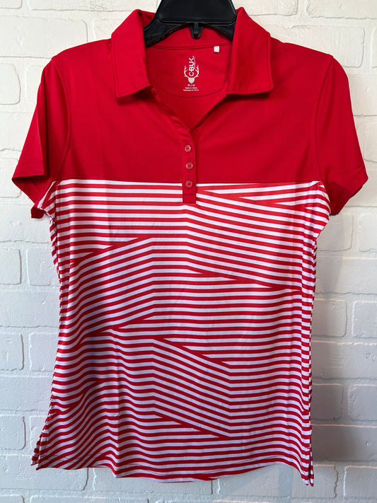 Athletic Top Short Sleeve By C-Buk In Red & White, Size: M