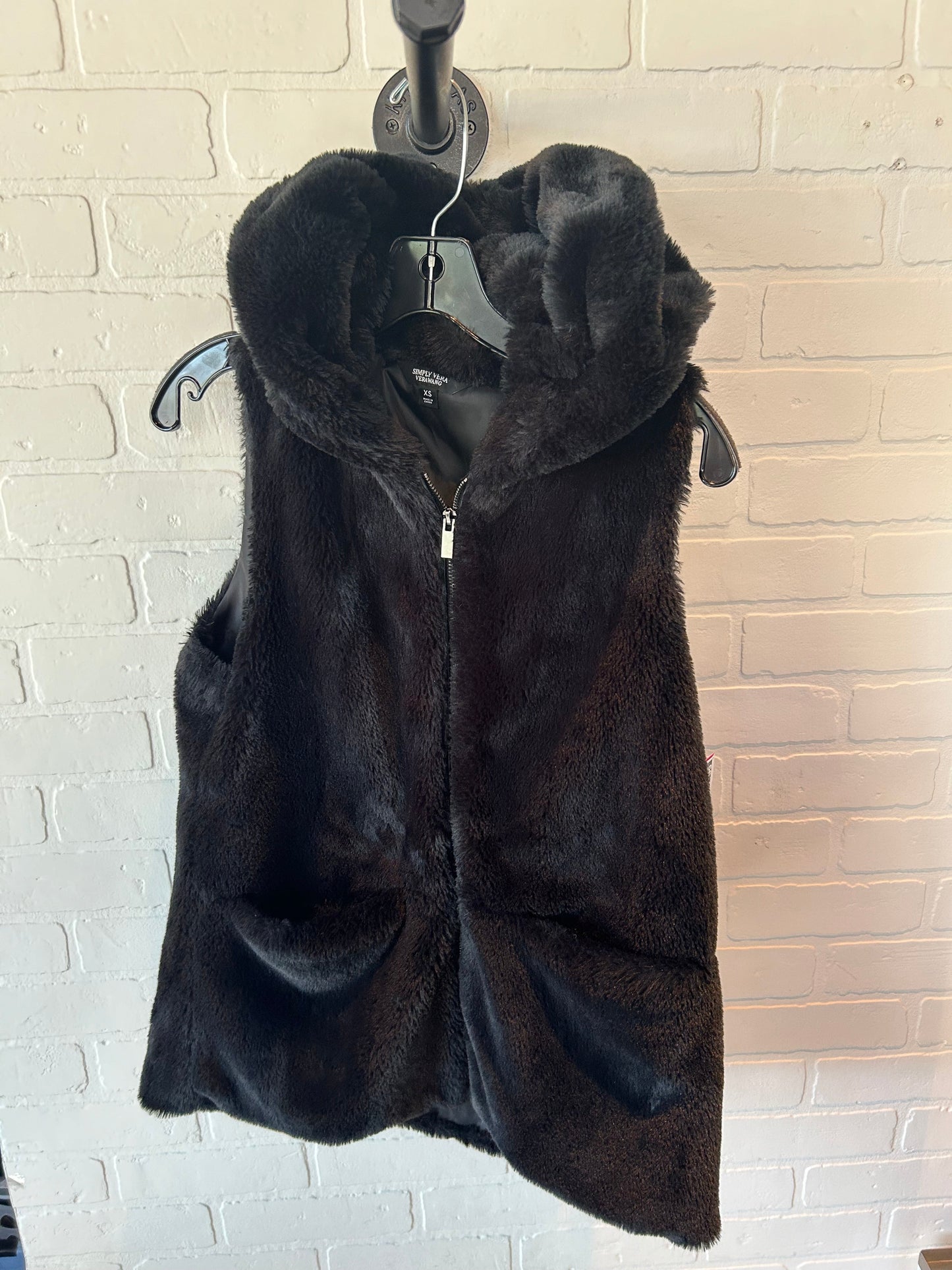 Vest Faux Fur & Sherpa By Simply Vera In Black, Size: Xs