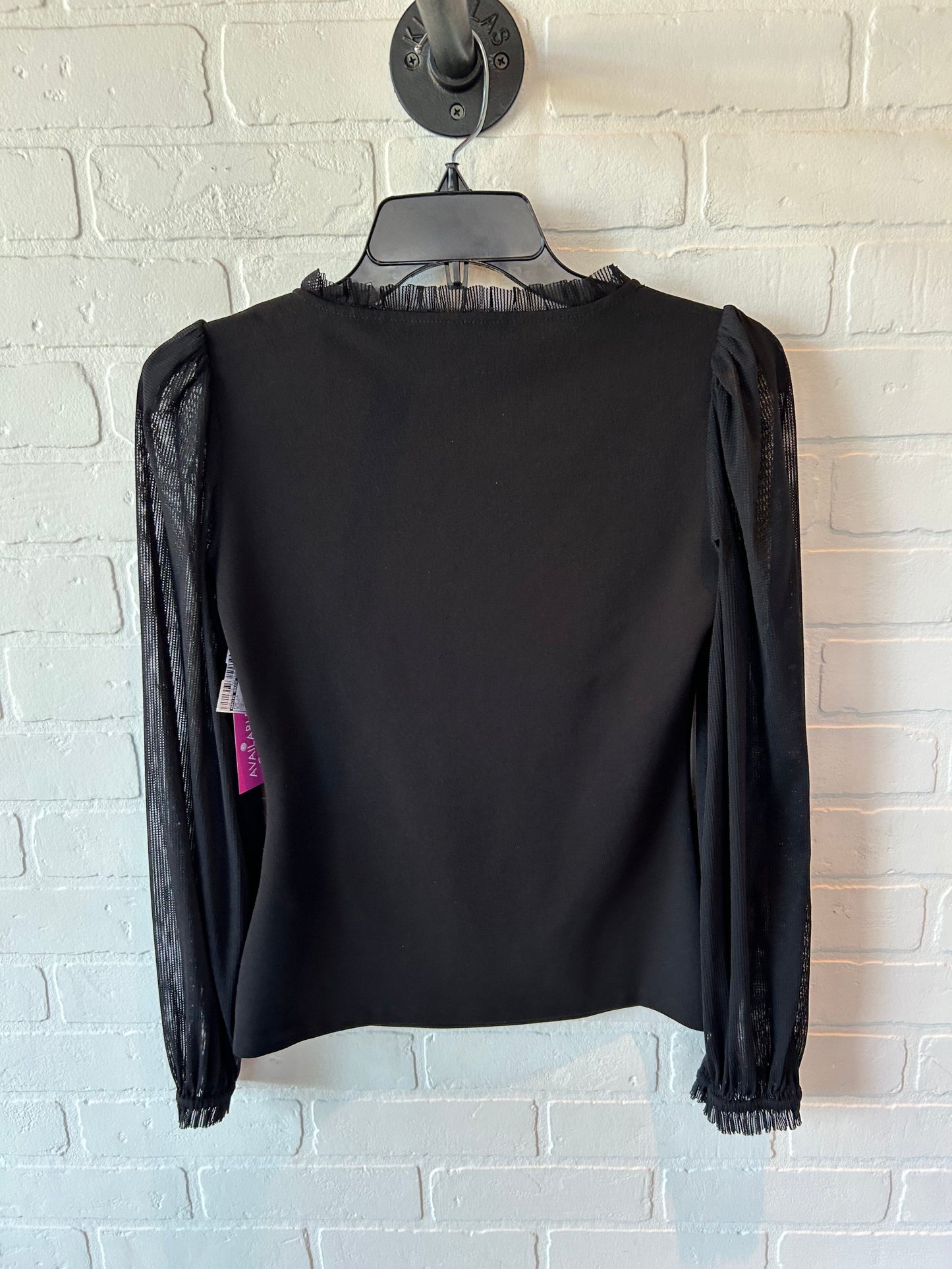 Top Long Sleeve By White House Black Market In Black, Size: Xxs