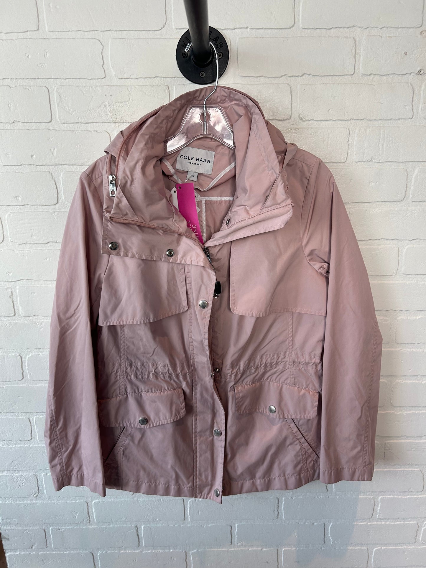 Jacket Windbreaker By Cole-haan In Pink, Size: S