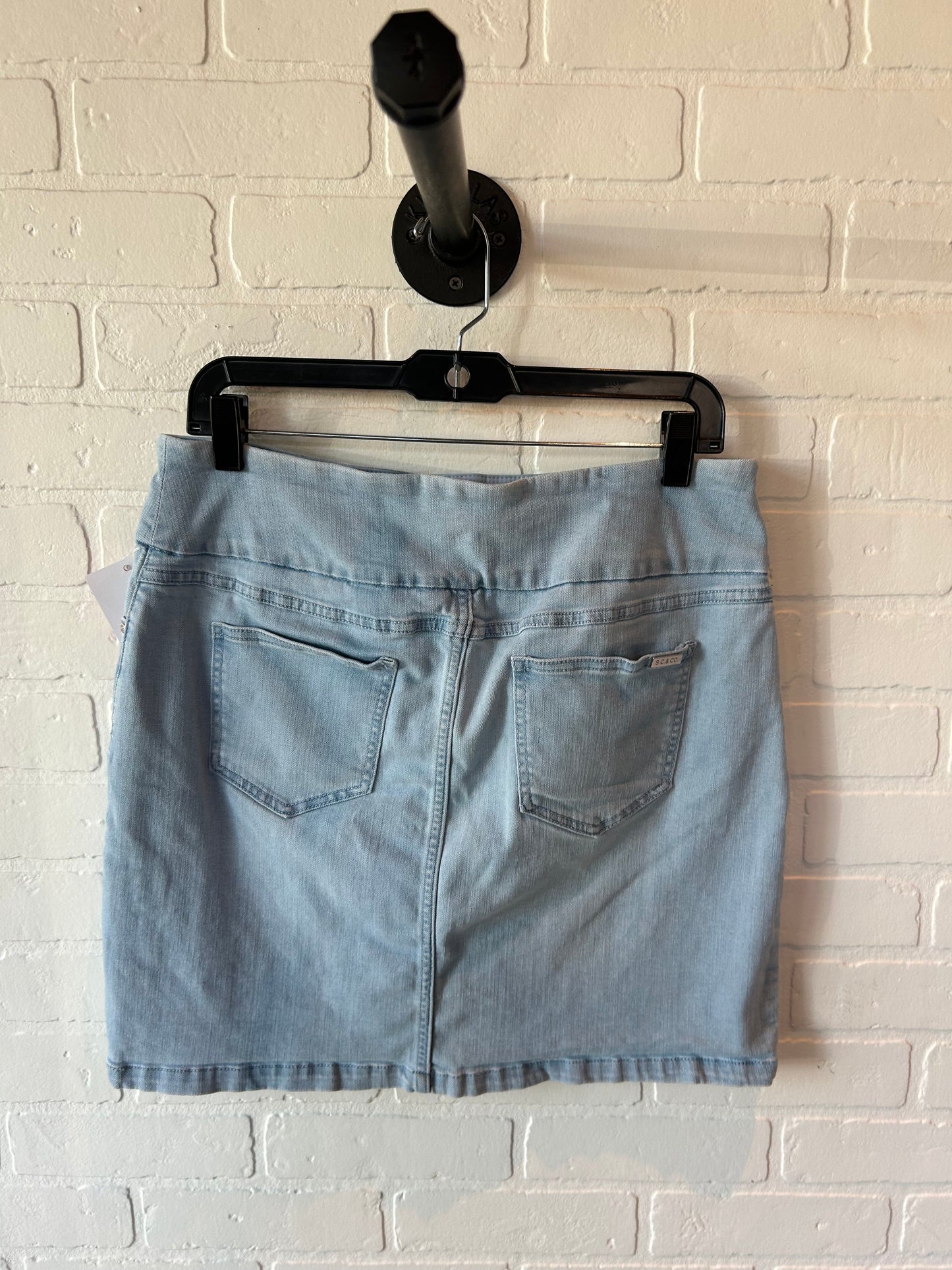 Skirt Mini & Short By Sc & Co In Blue Denim, Size: 12