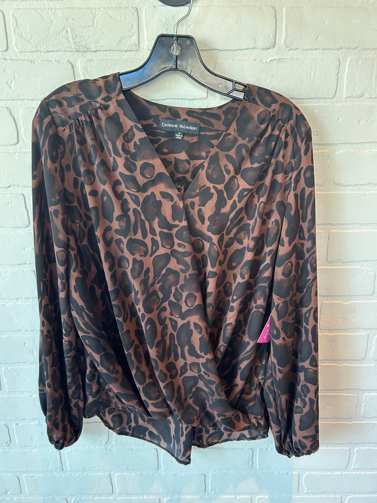 Top Long Sleeve By Catherine Malandrino In Brown, Size: M