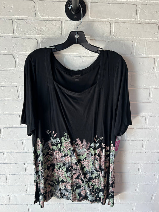 Top Short Sleeve By J. Jill In Black & Green, Size: Xl