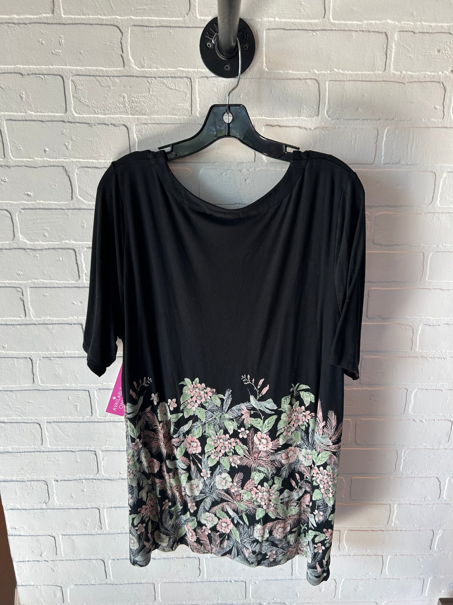 Top Short Sleeve By J. Jill In Black & Green, Size: Xl