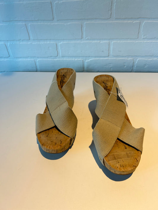 Sandals Heels Wedge By Lucky Brand In Tan, Size: 7.5