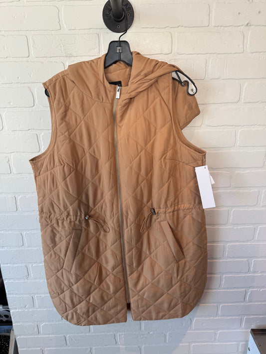 Vest Puffer & Quilted By Susan Graver In Tan, Size: M