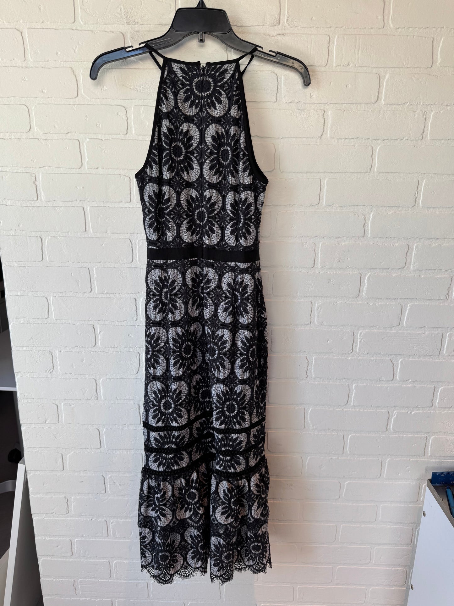 Dress Party Midi By Banana Republic In Black & Grey, Size: Xs