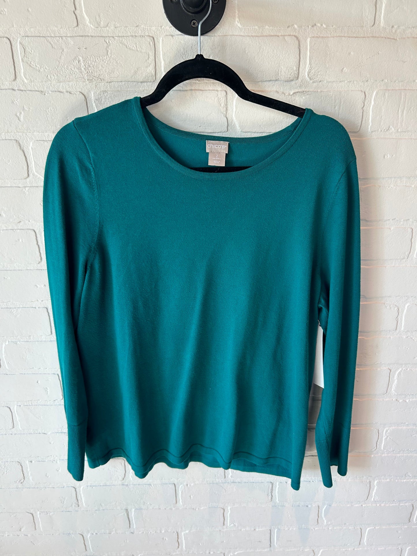 Sweater By Chicos In Green, Size: L