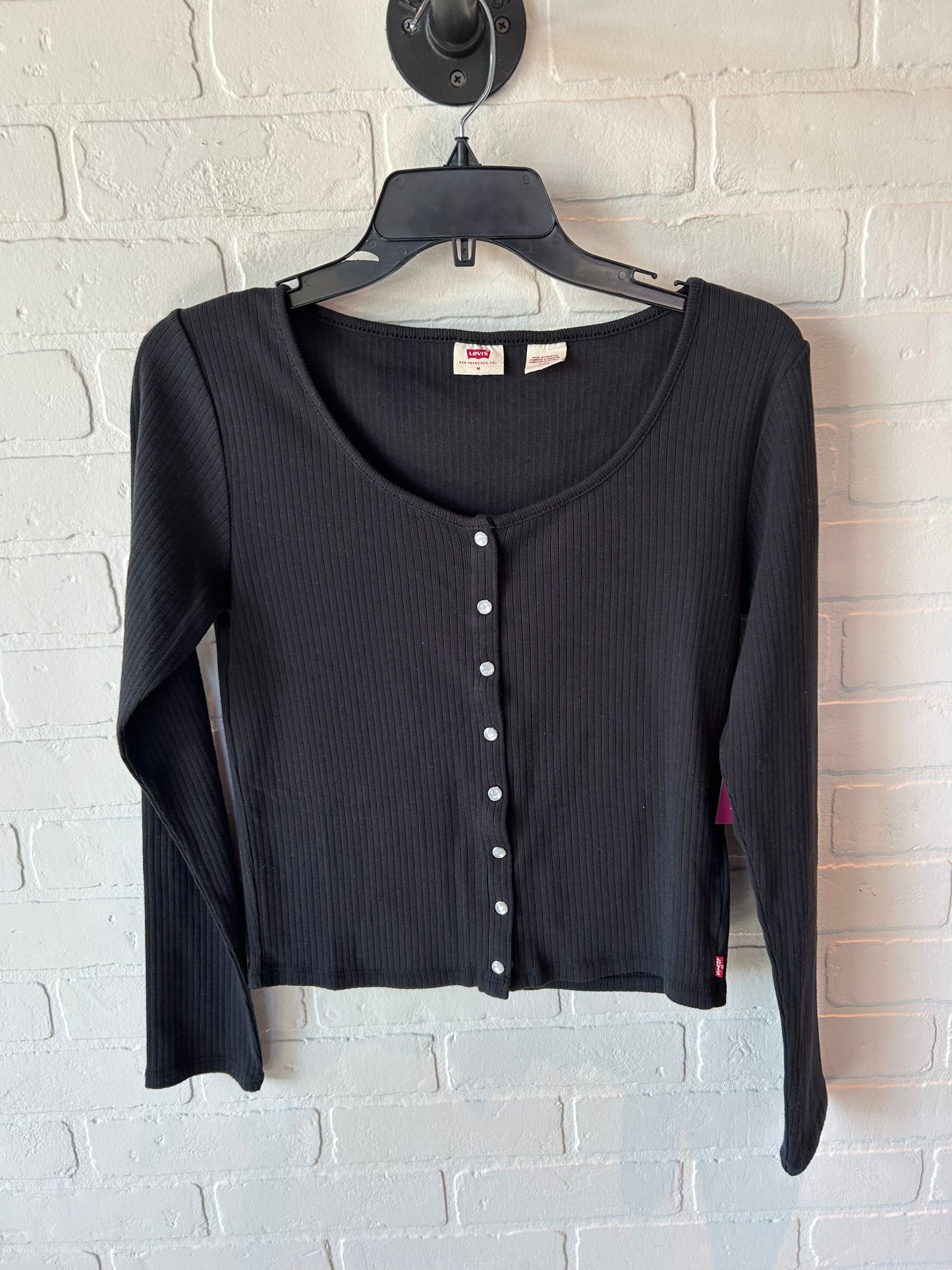 Top Long Sleeve By Levis In Black, Size: M