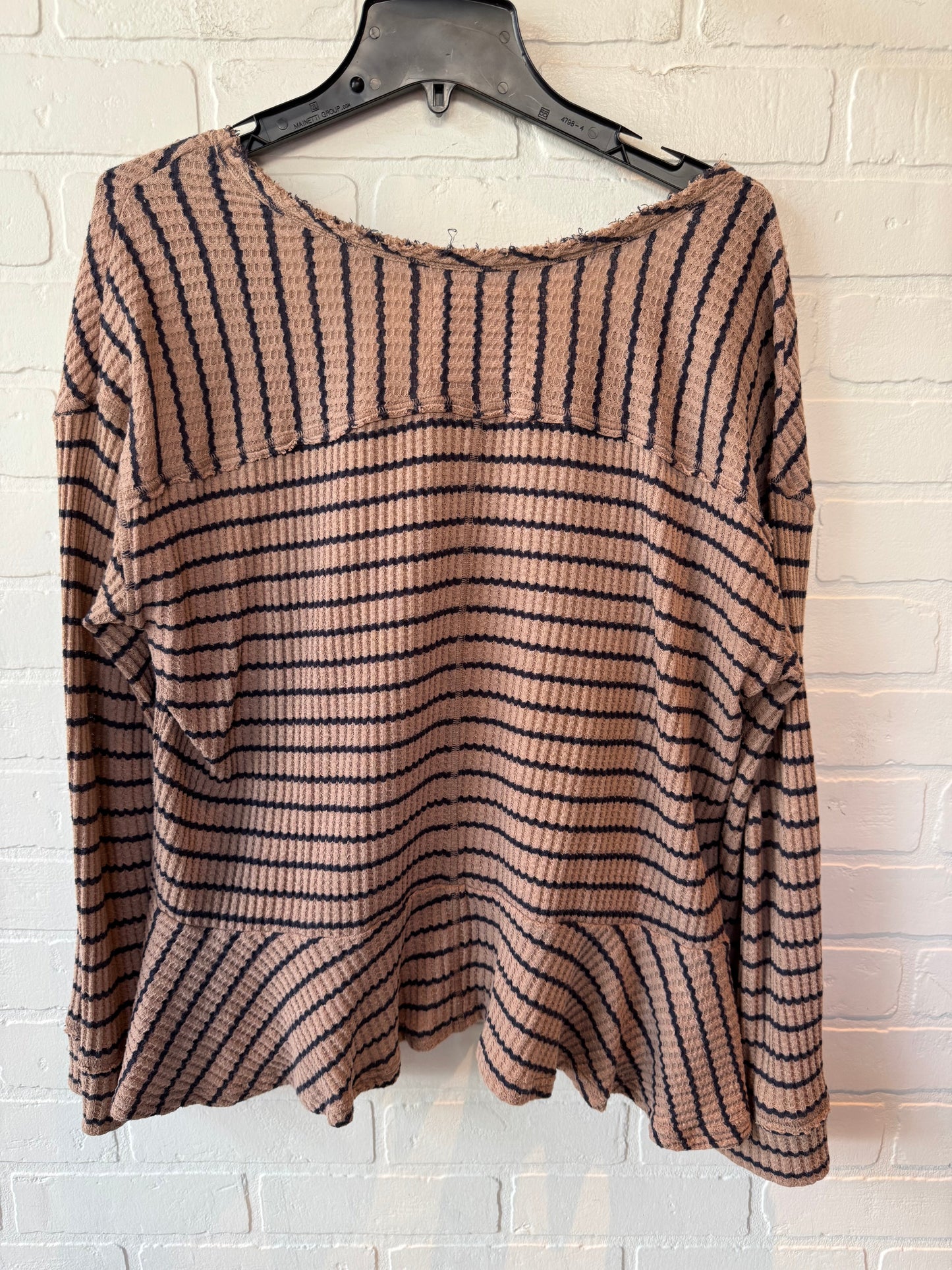 Top Long Sleeve By We The Free In Blue & Tan, Size: L