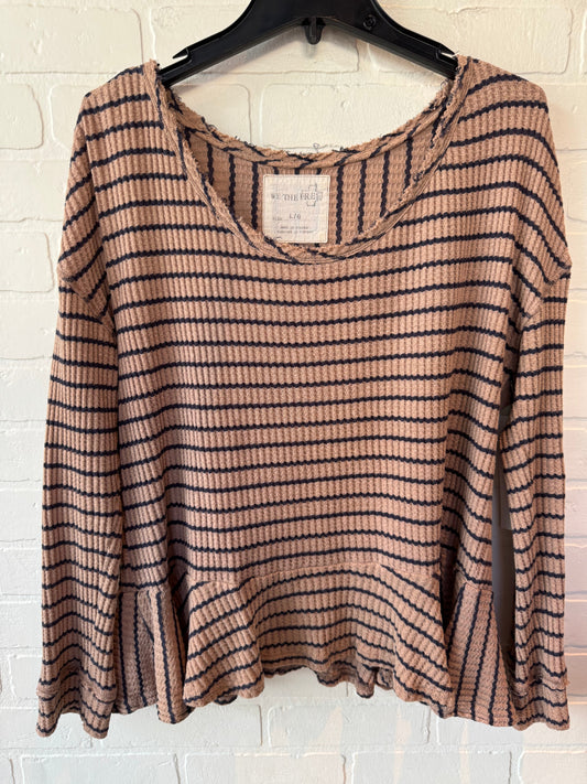 Top Long Sleeve By We The Free In Blue & Tan, Size: L