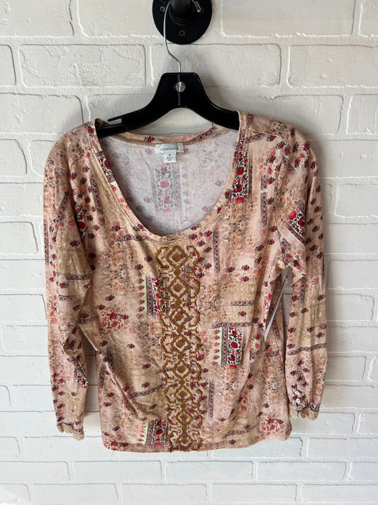 Top Long Sleeve By Sundance In Red & Tan, Size: M