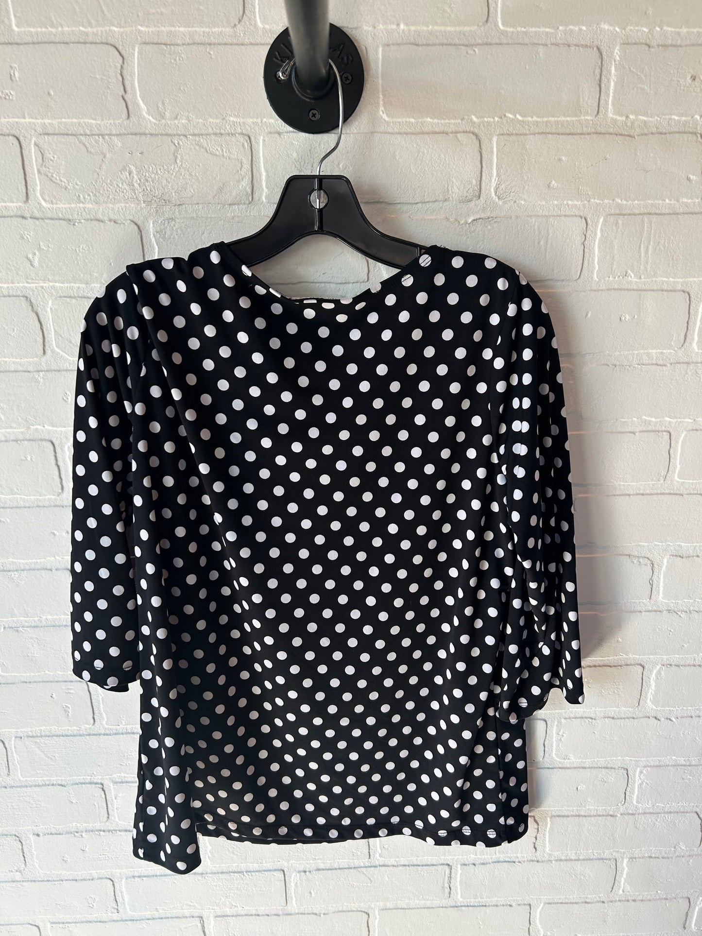 Top Long Sleeve By Susan Graver In Black & White, Size: M