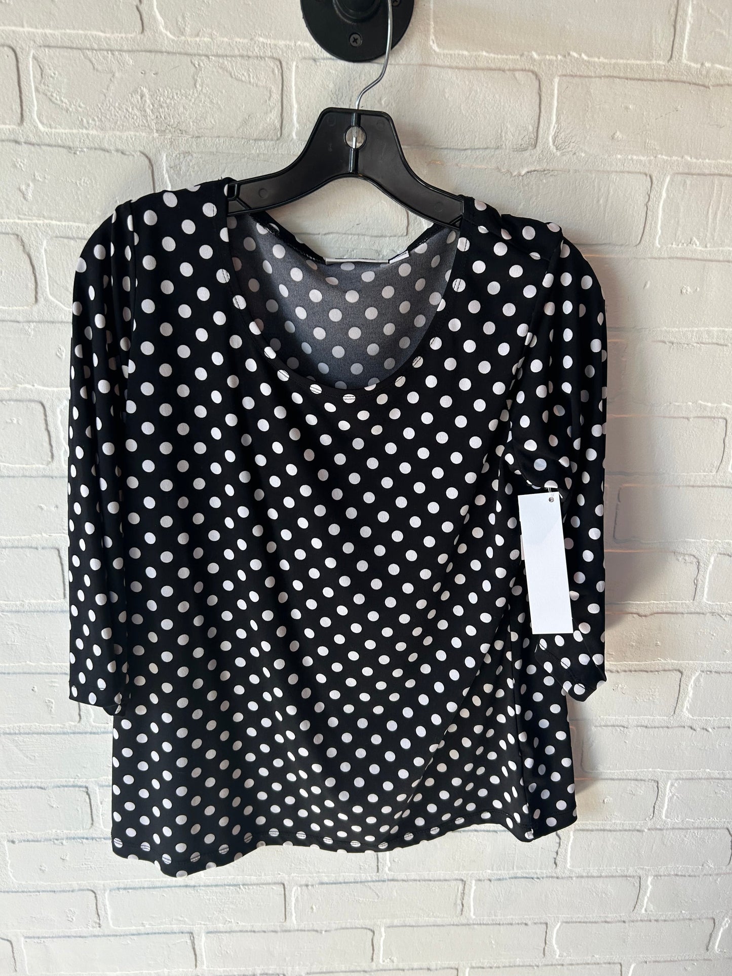 Top Long Sleeve By Susan Graver In Black & White, Size: M