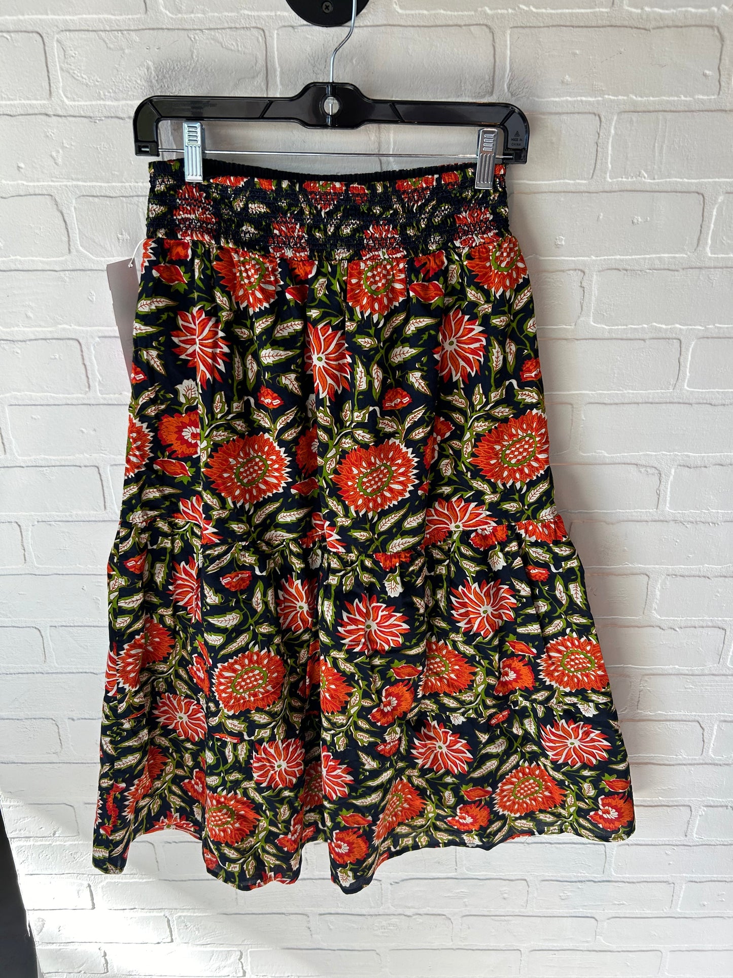 Skirt Midi By Evereve In Blue & Orange, Size: 8