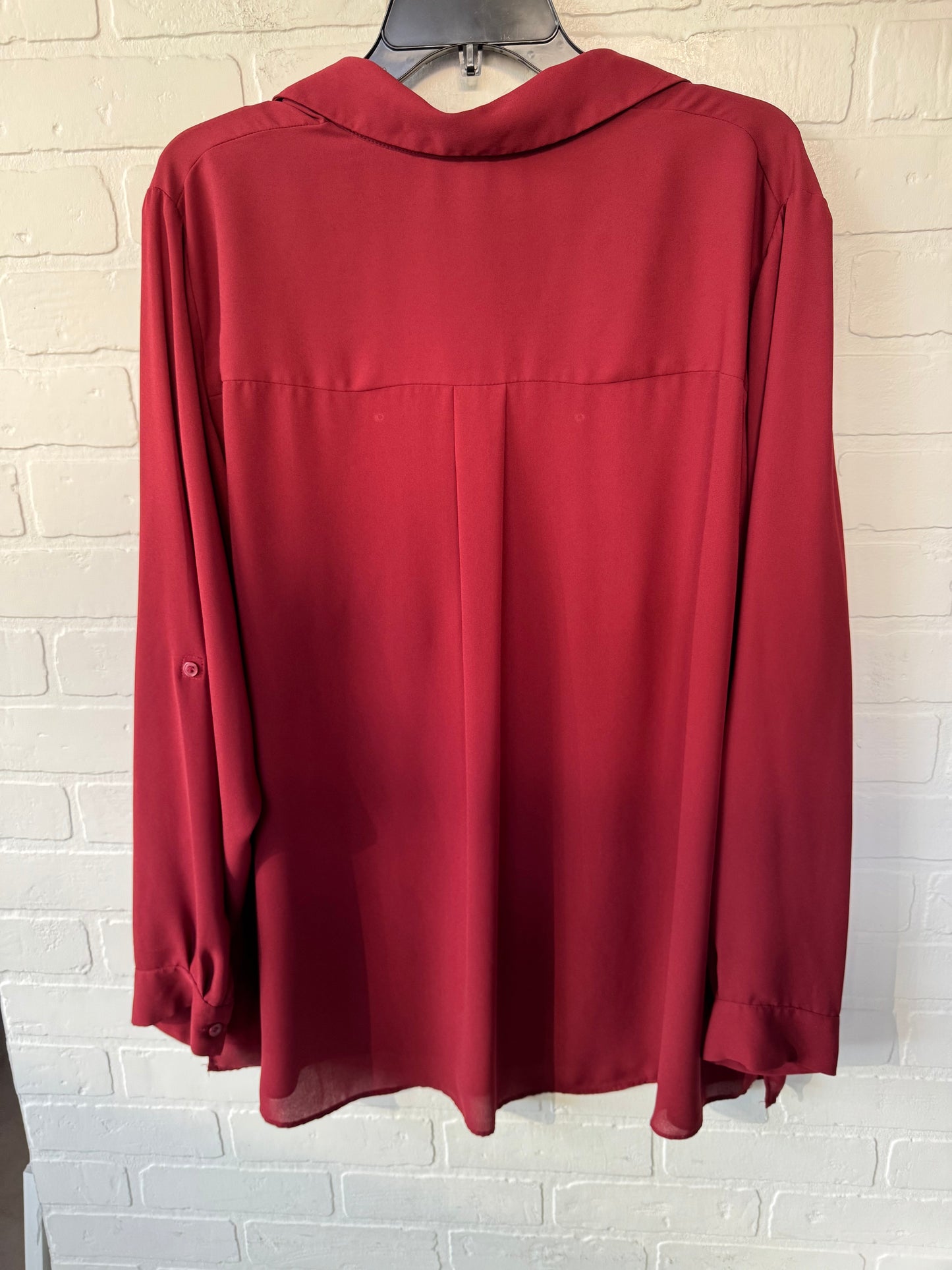 Top Long Sleeve By Lane Bryant In Red, Size: 3x