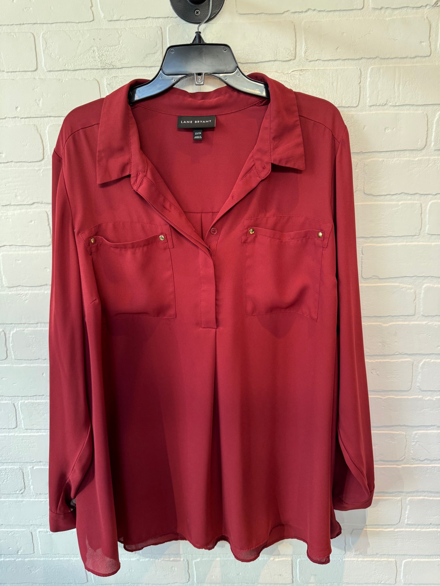 Top Long Sleeve By Lane Bryant In Red, Size: 3x