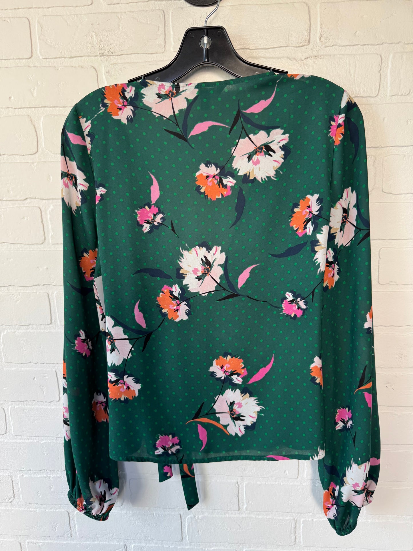 Top Long Sleeve By Express In Green & Pink, Size: S