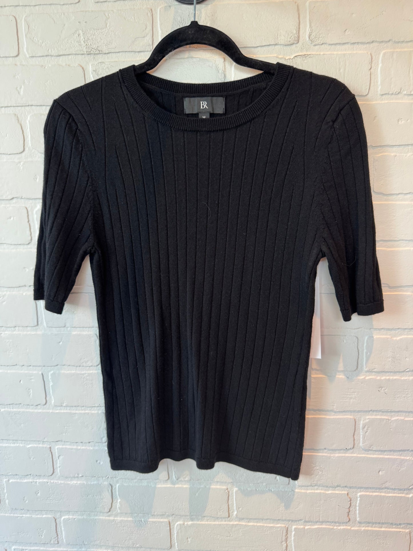 Sweater Short Sleeve By Banana Republic In Black, Size: M