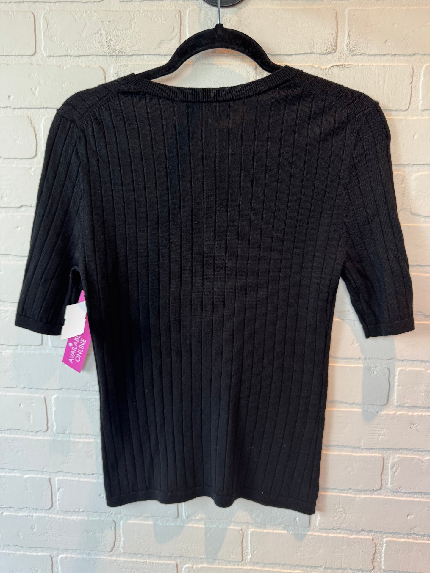 Sweater Short Sleeve By Banana Republic In Black, Size: M