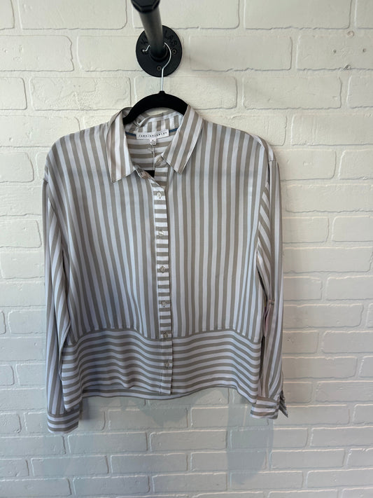 Top Long Sleeve By Jane And Delancey In Brown & White, Size: M