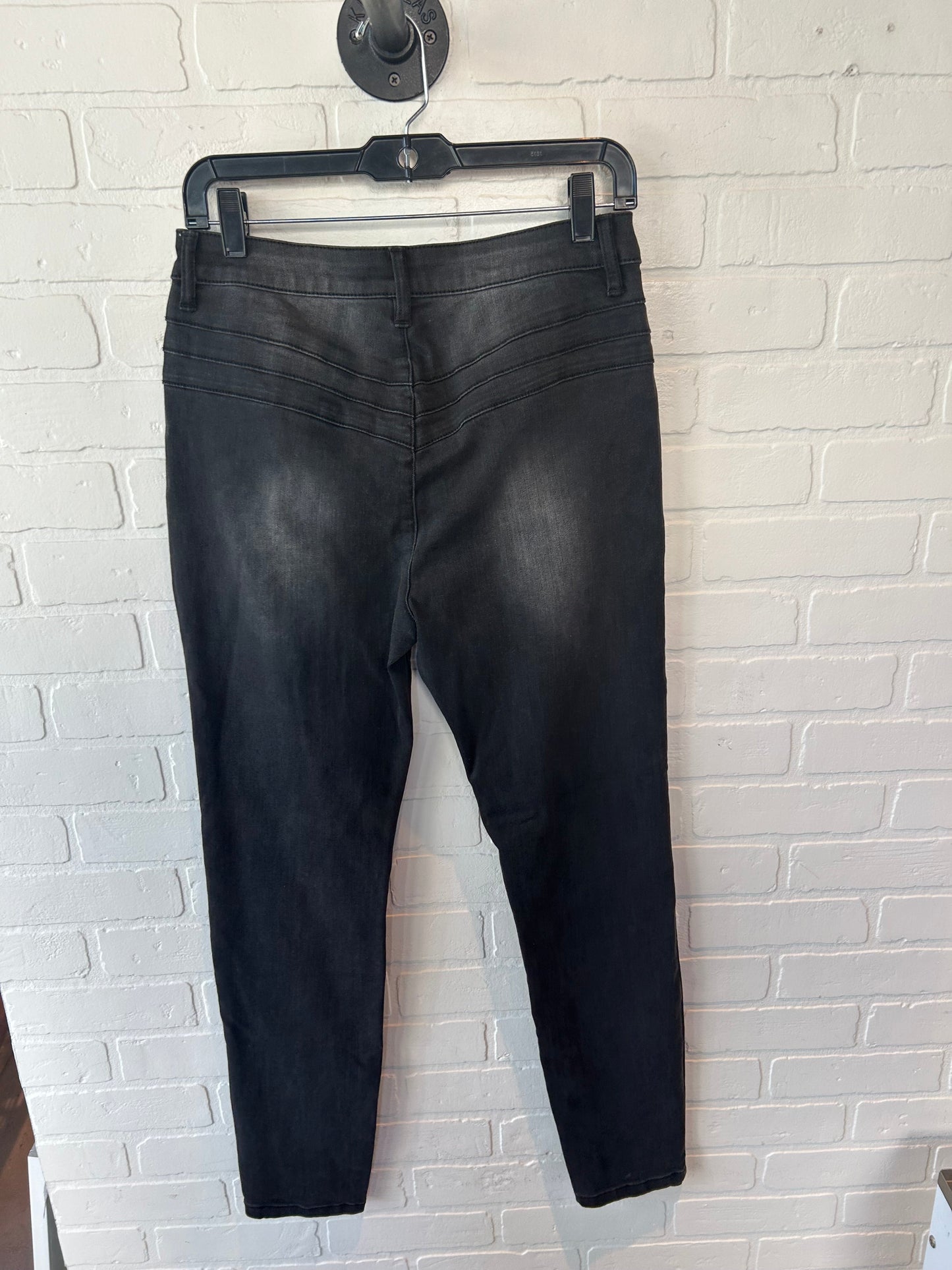 Jeans Skinny By Bebe In Black Denim, Size: 10