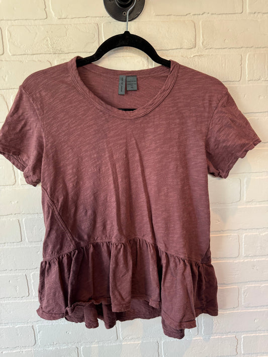 Top Short Sleeve By Left Of Center In Brown, Size: Xs