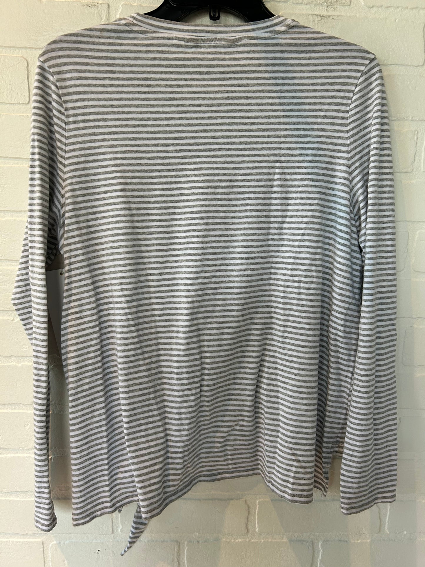 Top Long Sleeve By Vineyard Vines In Grey & White, Size: M